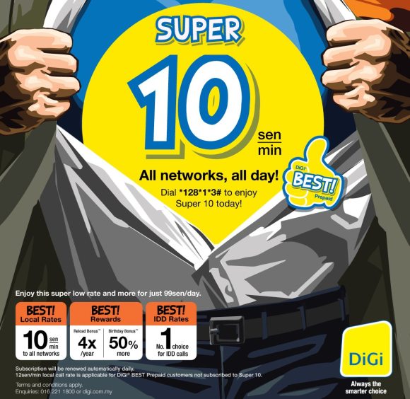 Digi Prepaid Super 10 With 10sen Min Call Rate Soyacincau