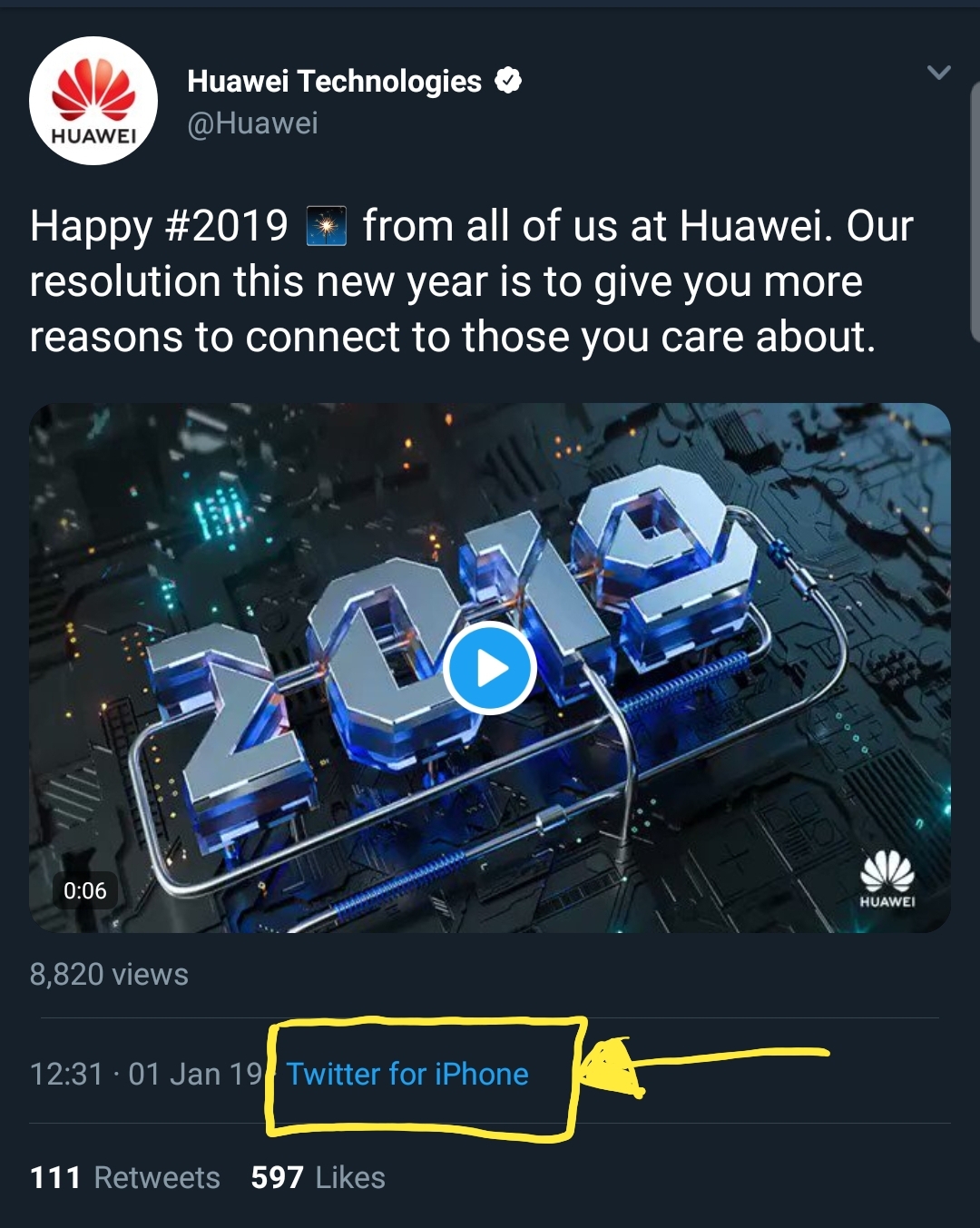 Huawei S Official Twitter Account Just Posted A Tweet Using An Iphone
