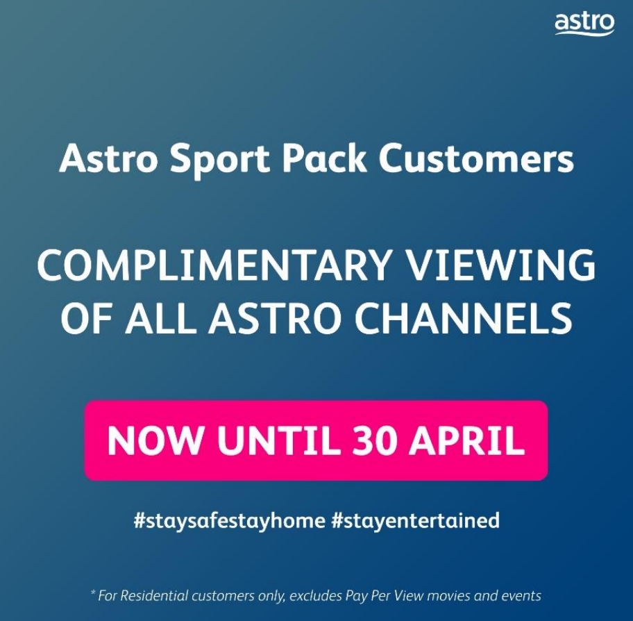 Astro Sports Pack customers can watch all channels for free