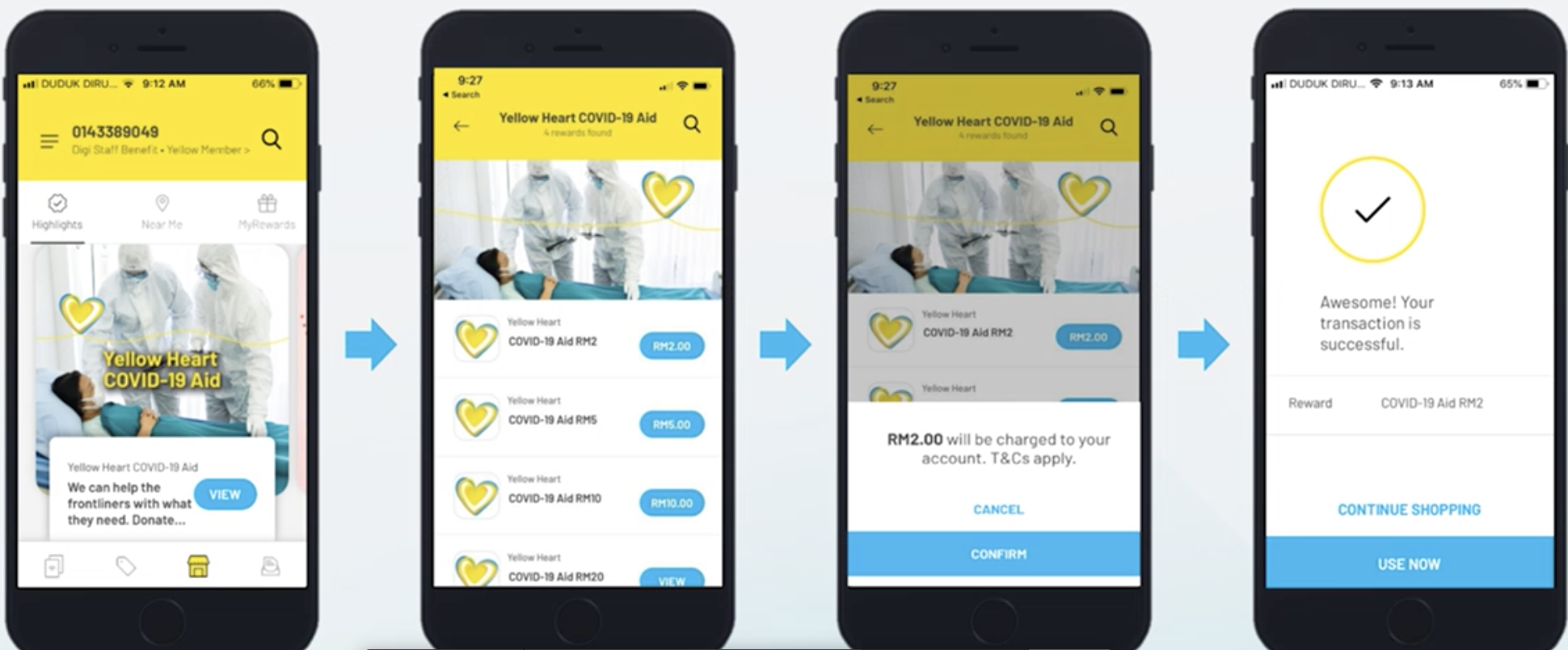 You can donate to COVID-19 aid fundraiser on MyDigi app