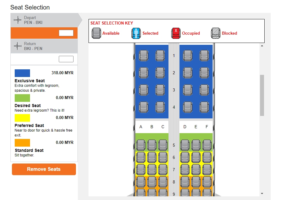 Flair Plane Seat Map