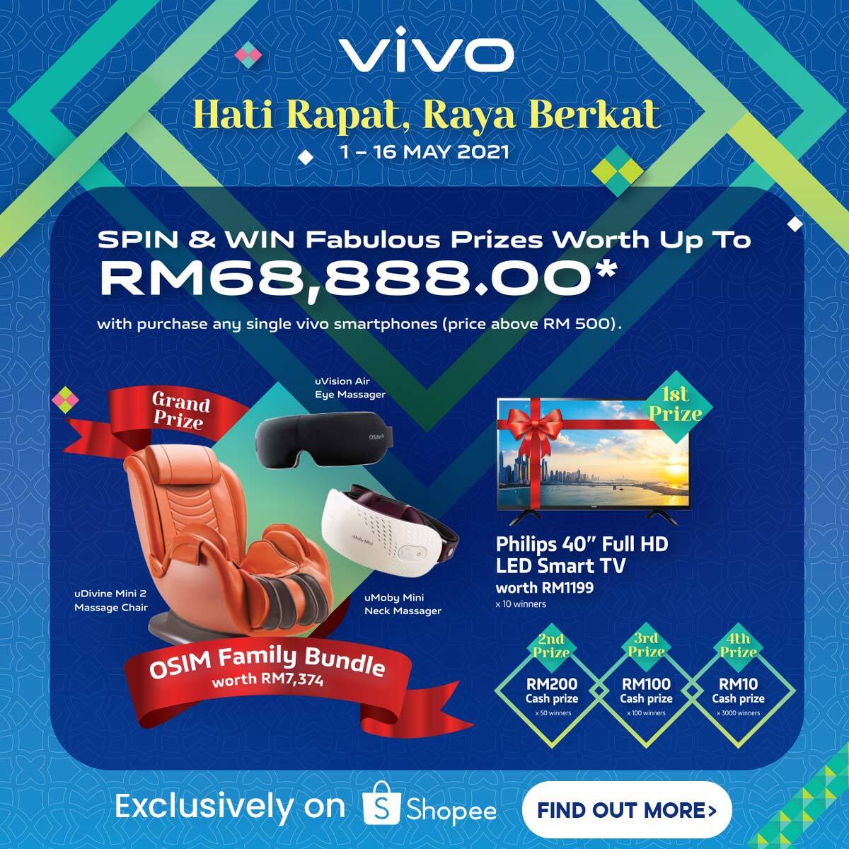 Deal: Vivo offers discounts up to RM780 during their Raya Shopee