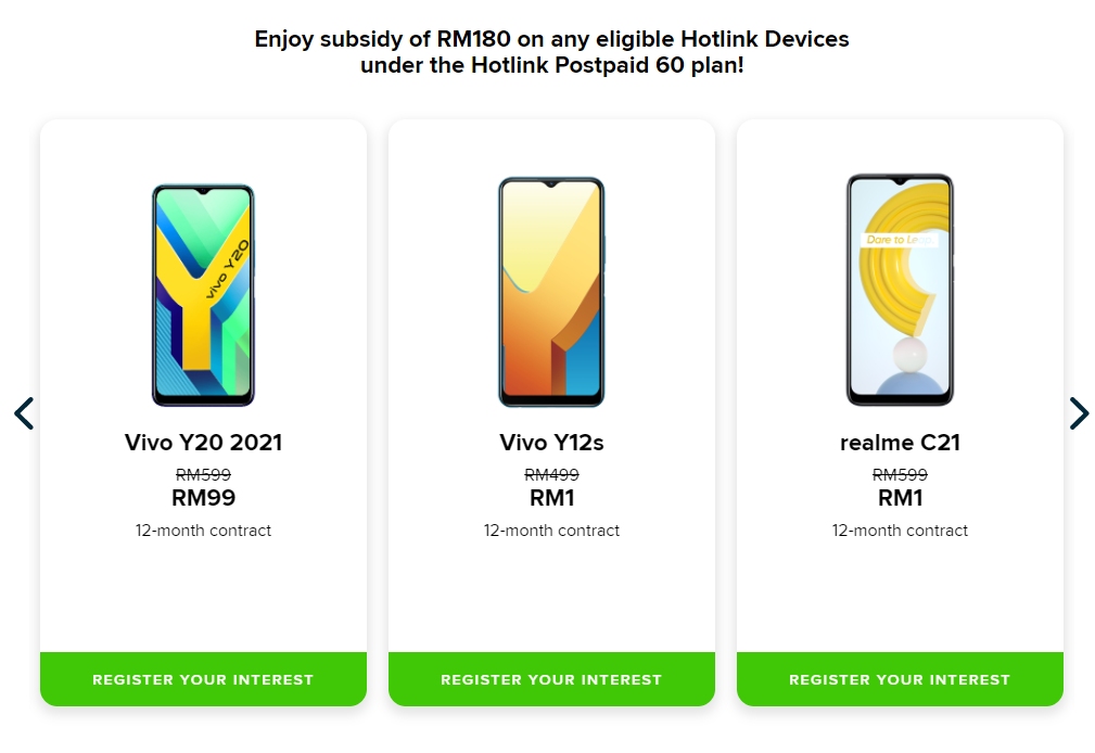 rm1 maxis plan free handphone