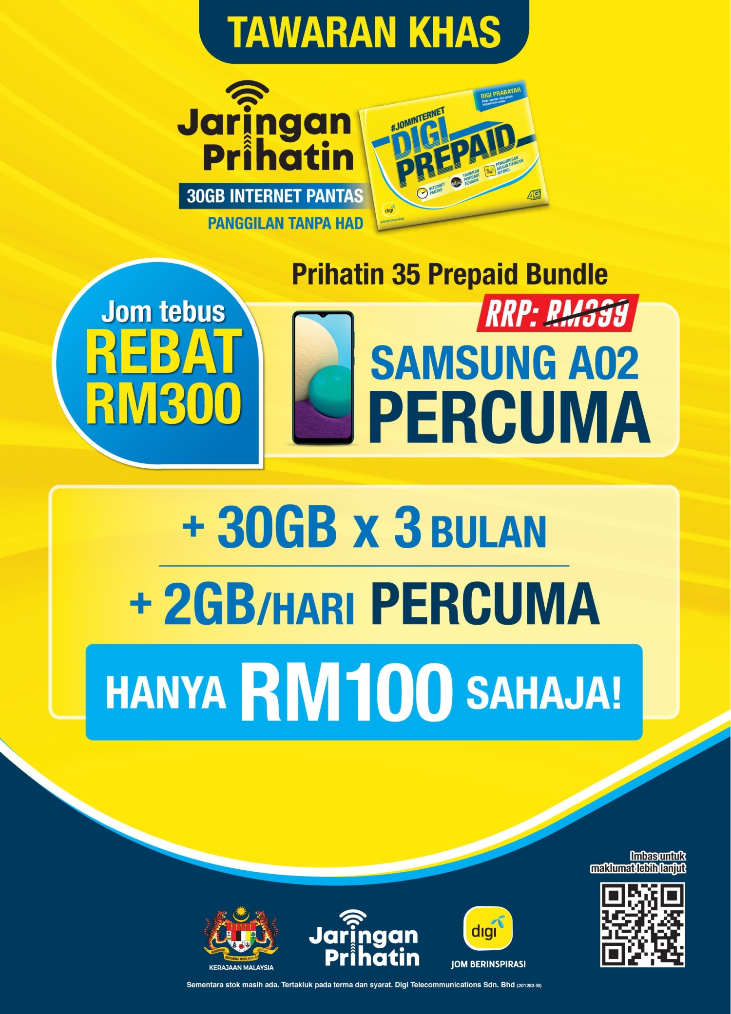 Jaringan Prihatin Digi Offers The Samsung Galaxy A02 With 30gb Of Data For 3 Months For Rm100 Soyacincau