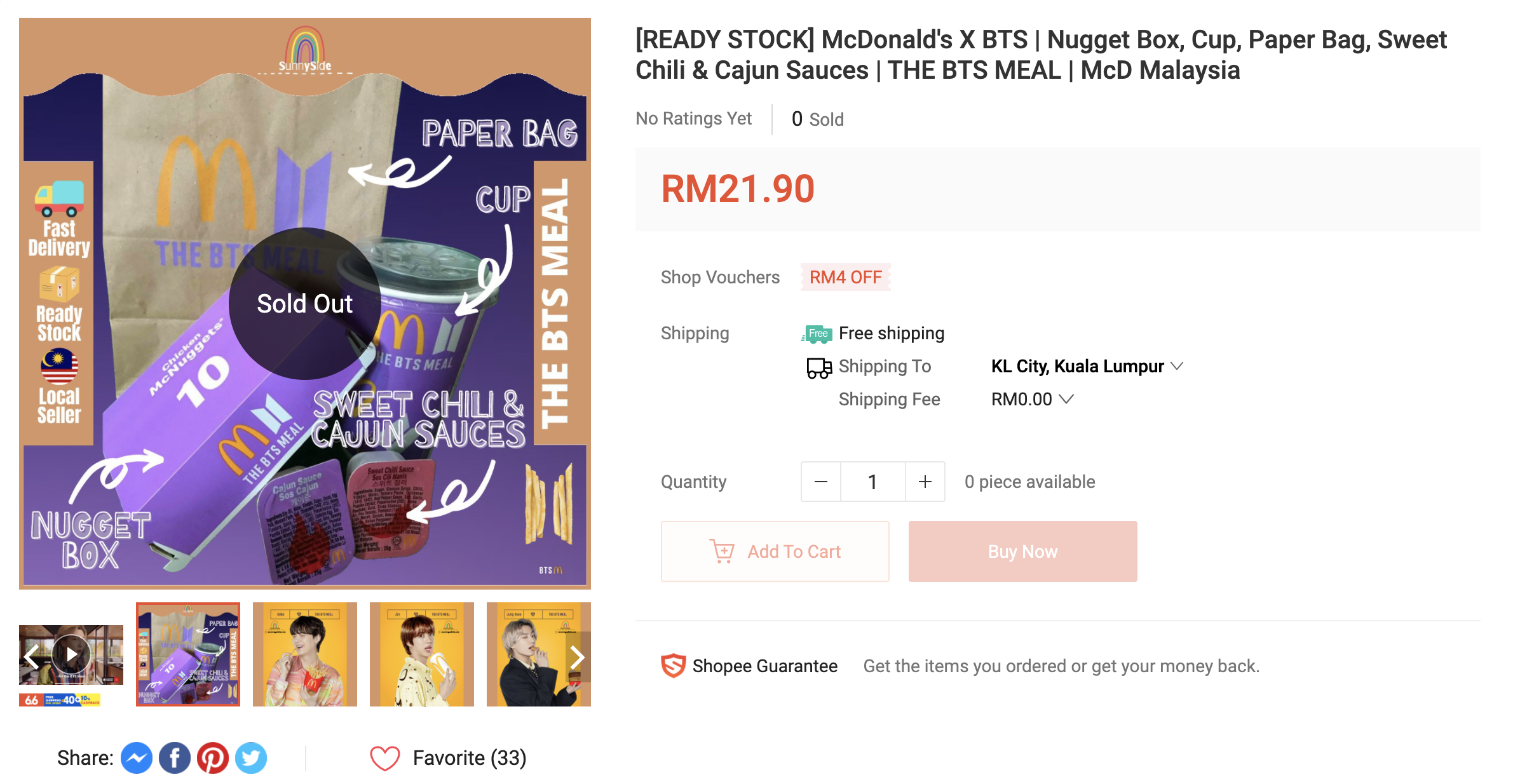 Malaysia menu meal mcd bts BTS x