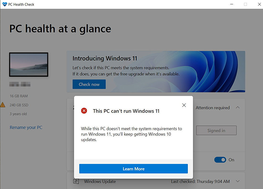 How to use the PC Health Check app - Microsoft Support