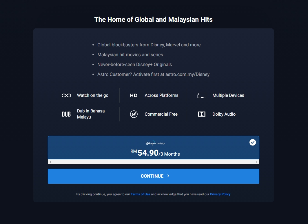 Disney hotstar price malaysia