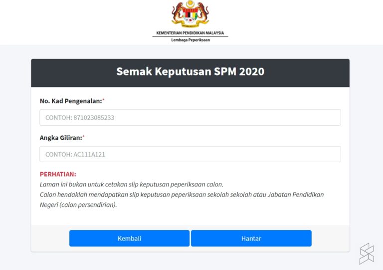 SPM 2020 How to check results and download result slips online