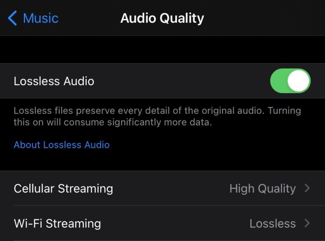 Как включить lossless в apple music