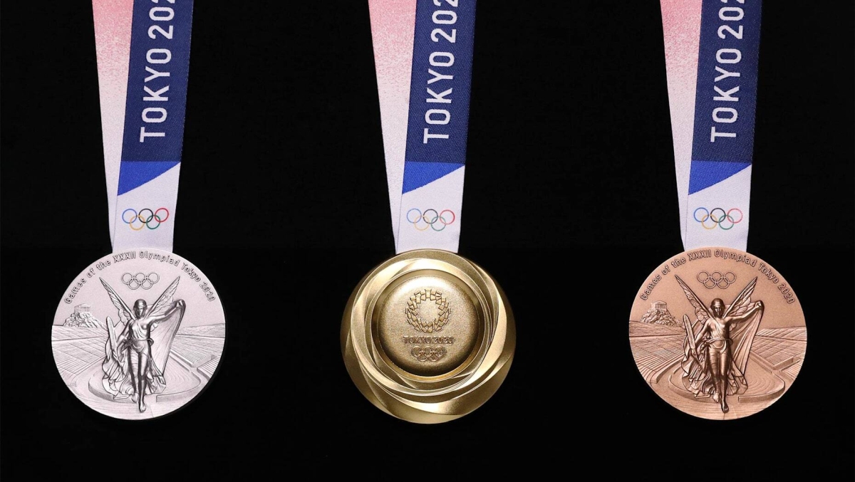 The Tokyo 2020 Olympic medals were made entirely from ...